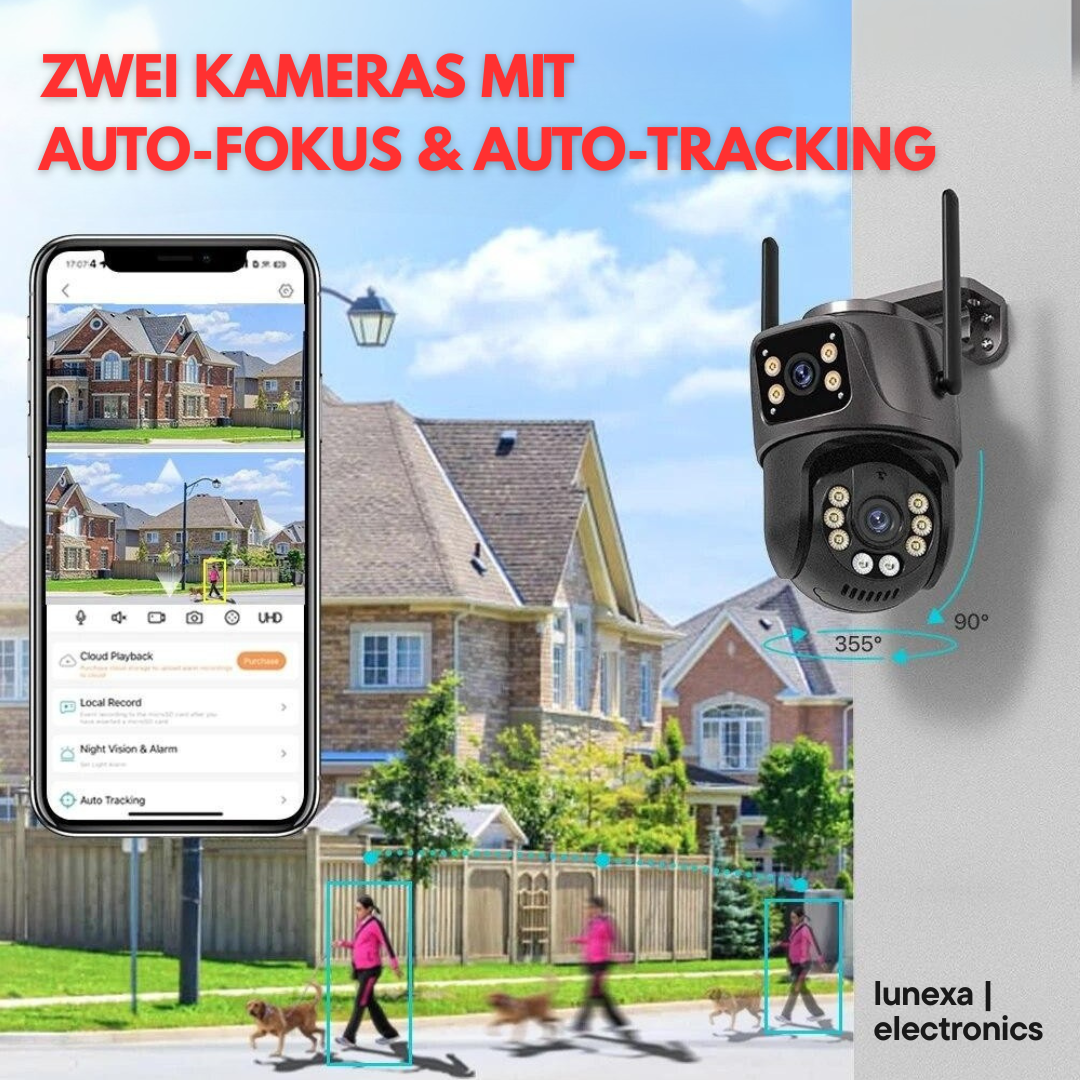 NachtEule PRO | Sicherheitskamera mit App-Steuerung | WLAN, Nachtsicht & Bewegungsmelder