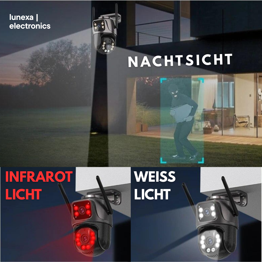 NachtEule PRO | Sicherheitskamera mit App-Steuerung | WLAN, Nachtsicht & Bewegungsmelder