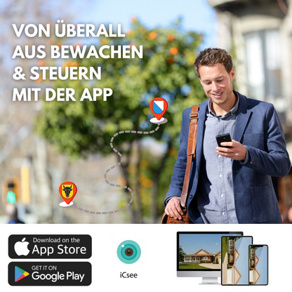 NachtEule PRO | Sicherheitskamera mit App-Steuerung | WLAN, Nachtsicht & Bewegungsmelder