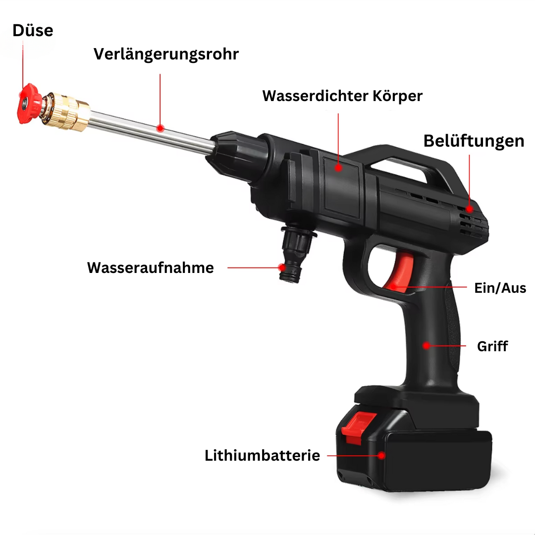 WASSERBLAST - Hochdruckreiniger 1500W & 18V Batterie