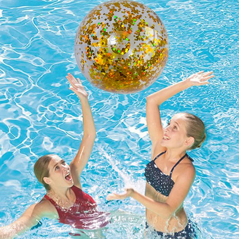 Aufblasbarer Glitzer-Wasserball (40cm) - Der funkelnde Spass für deinen Sommer!